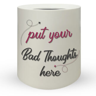 Modern Round Printed Trash Can 12l - Quote Print